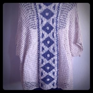 Women's Beige & Blue Shawl